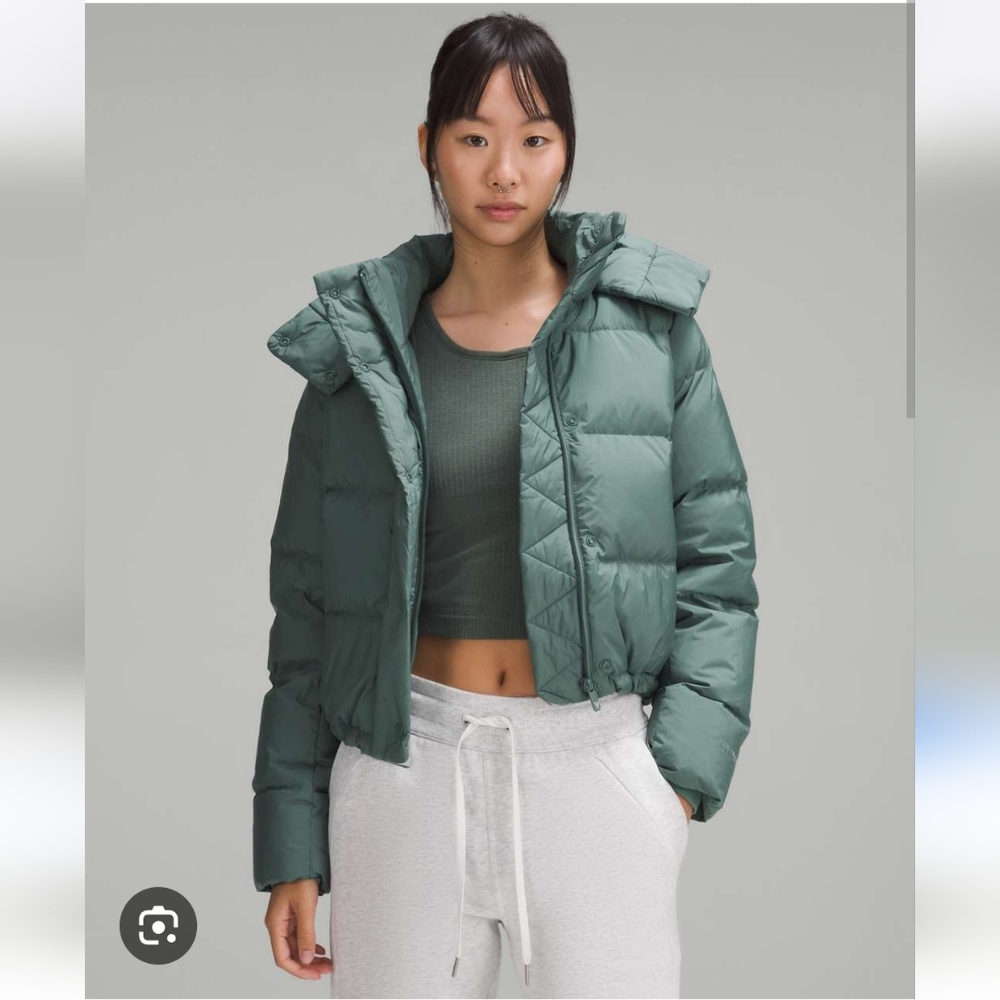 Lululemon Wunder Puff Cropped Jacket Medium Forest 12